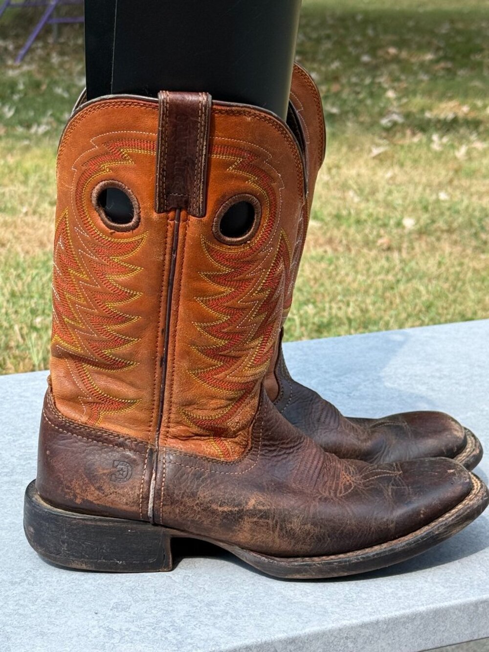 Durango DDB0230 Mens 8.5M Brown Orange Cowboy Boots Western Ranchcore Rodeo 4212
